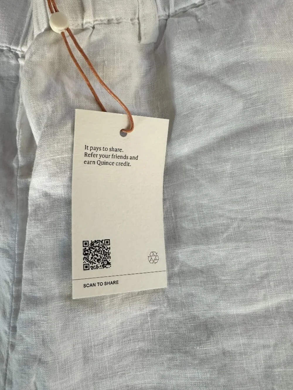 Quince 100% European Linen Wide Leg Pants White Lounge Summer Beach Travel NWT L